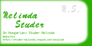 melinda studer business card